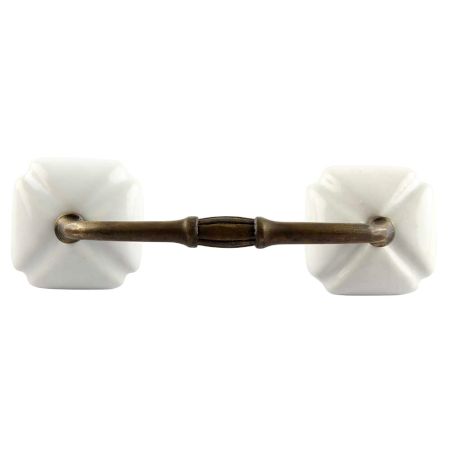 Solid White Square Ceramic Bridge Handle